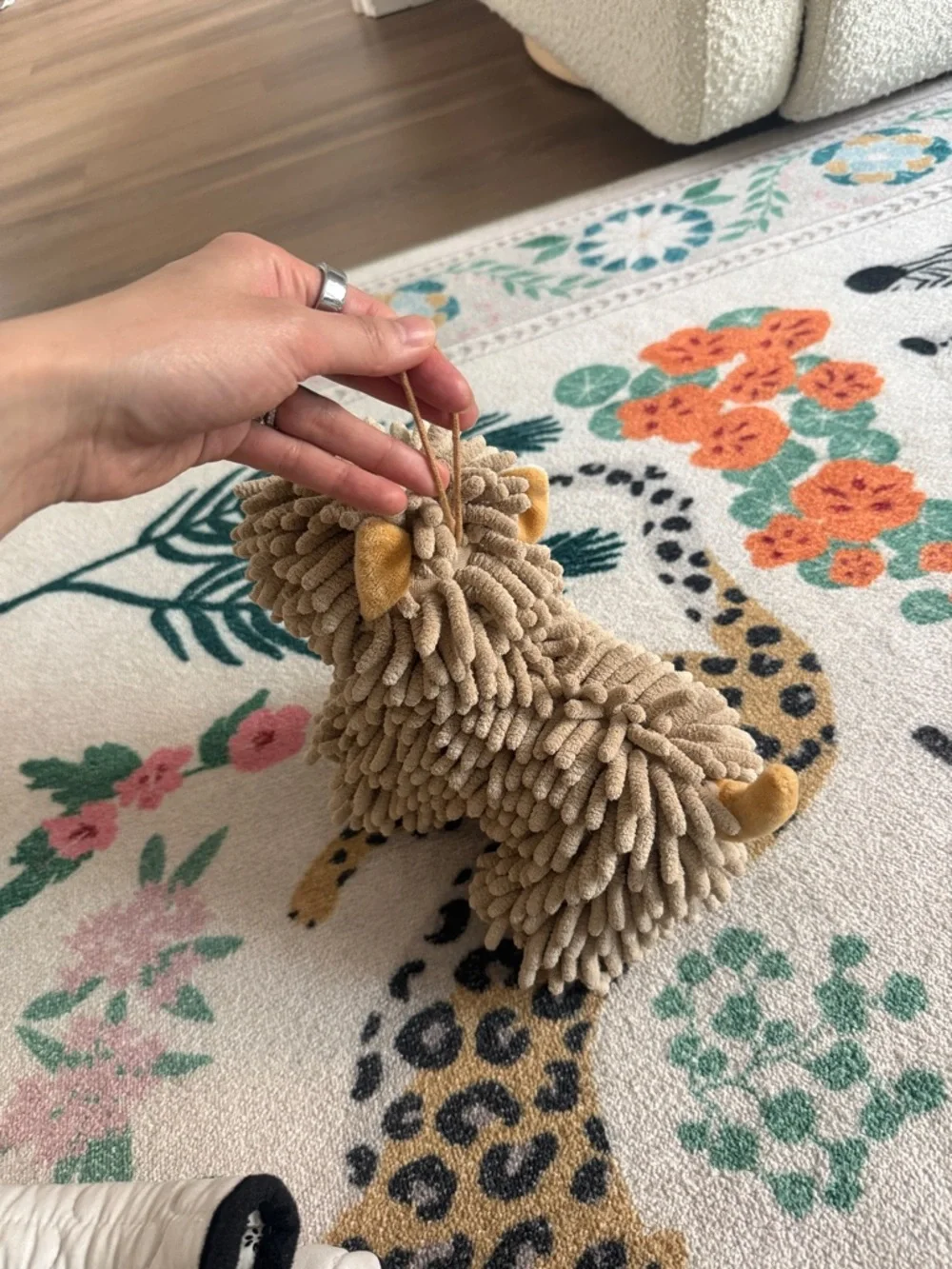 Microfiber shaggy poodle hand towel